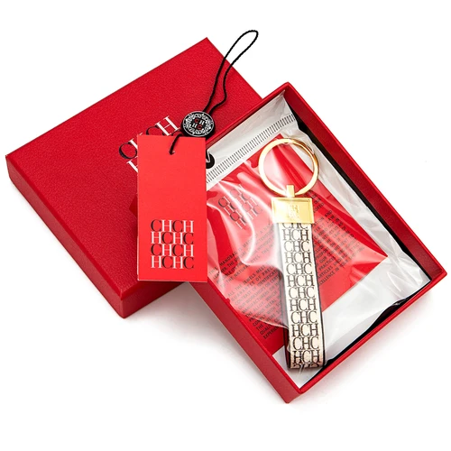 Imagen 1 del producto LLavero de moda CH, joyería de regalo de estilo Simple y exquisito, llavero de alta gama de nicho, llavero de cuero, diseño de impresión único
