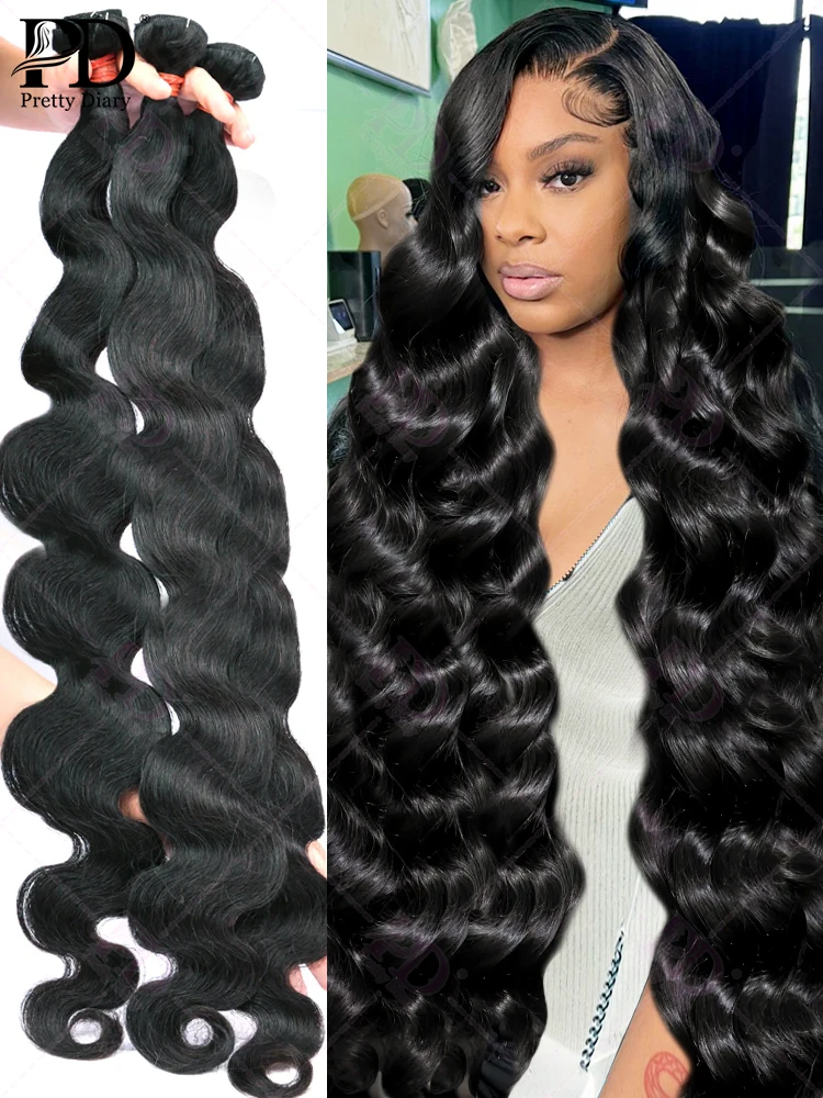 30 32 40 Inch Body Wave 1 2 3 4 Bundles Brazilian Hair Water Wavy Weave Human Hair Bundles Extensions Tissage For Women