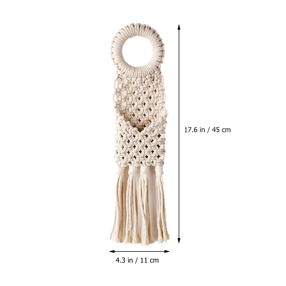 

Bohemian Door H White Wall Hanging Home Decor Woven Cotton Thread nament for Bedroom Living Room