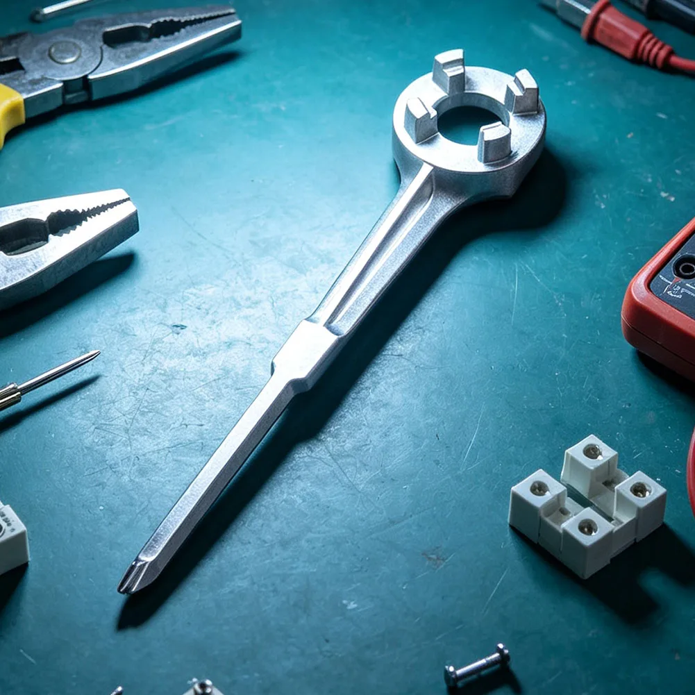 Aluminum Drum Wrench Tool for 10 15 20 30 55 Gal Containers Works with Standard 2 Inch and 3/4 Inch Drum Fittings