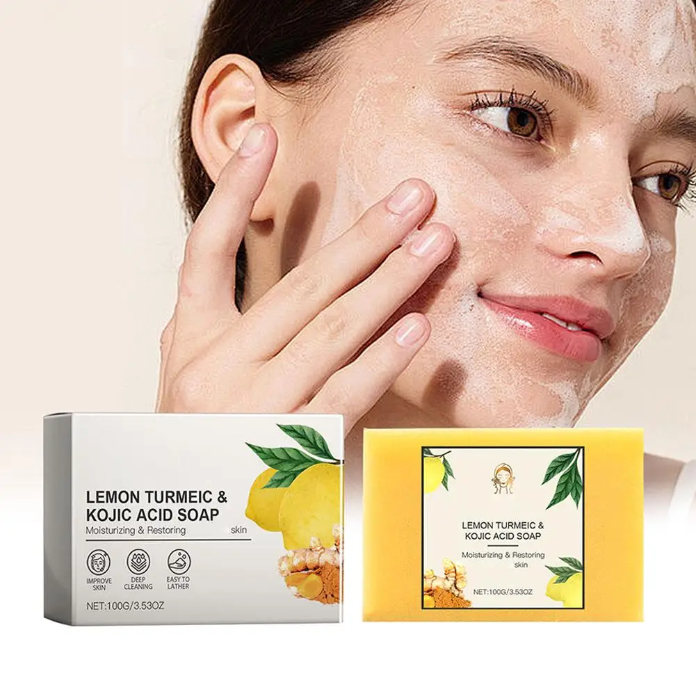 

Cleansing Soap - Gentle Moisturizing Radiance-Boosting Square Bar with Lemon Turmeric Kojic Acid Skin Cleanser