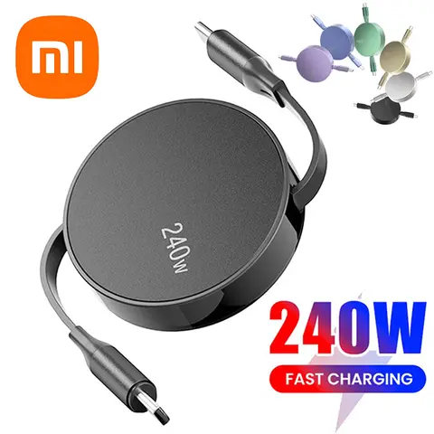 Xiaomi 240W 유형 C-USB C 케이블 iPhone 15 용 개폐식 고속 충전 데이터 코드 Xiaomi Huawei 노트북 충전기 데이터 와이어