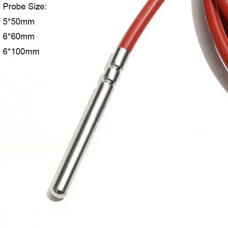 1 peça pt1000 termopar sensor de temperatura à prova d'água três cabos cabo de proteção de fio de silicone resistente ao calor