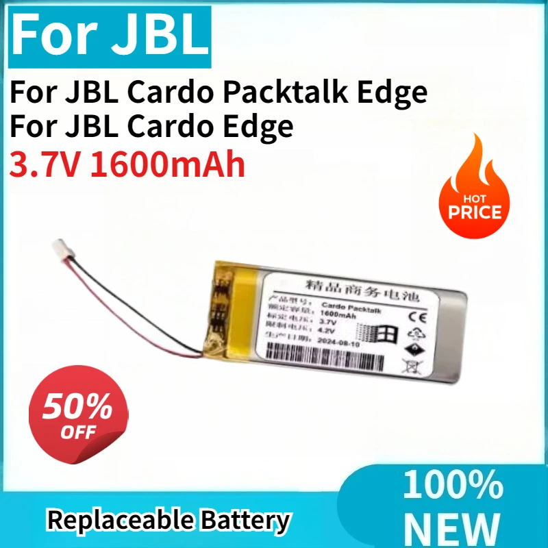 

100% NEW 3.7V 1600mAh battery for JBL Cardo Packtalk Edge / JBL Cardo Edge Headset Headphone High Quality
