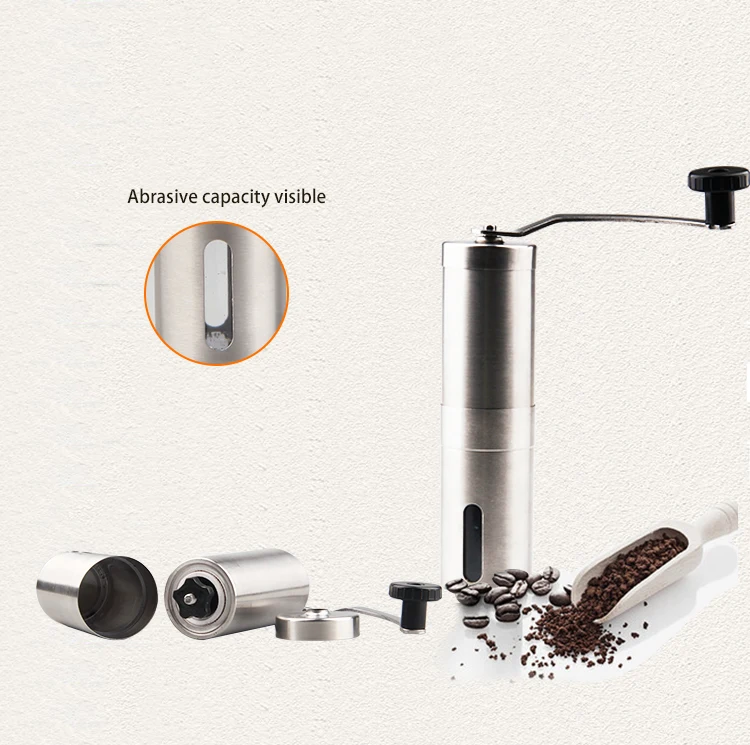 Регулируемая коническая жернова из нержавеющей стали, портативная ручная мини-мельница для кофейных зерен