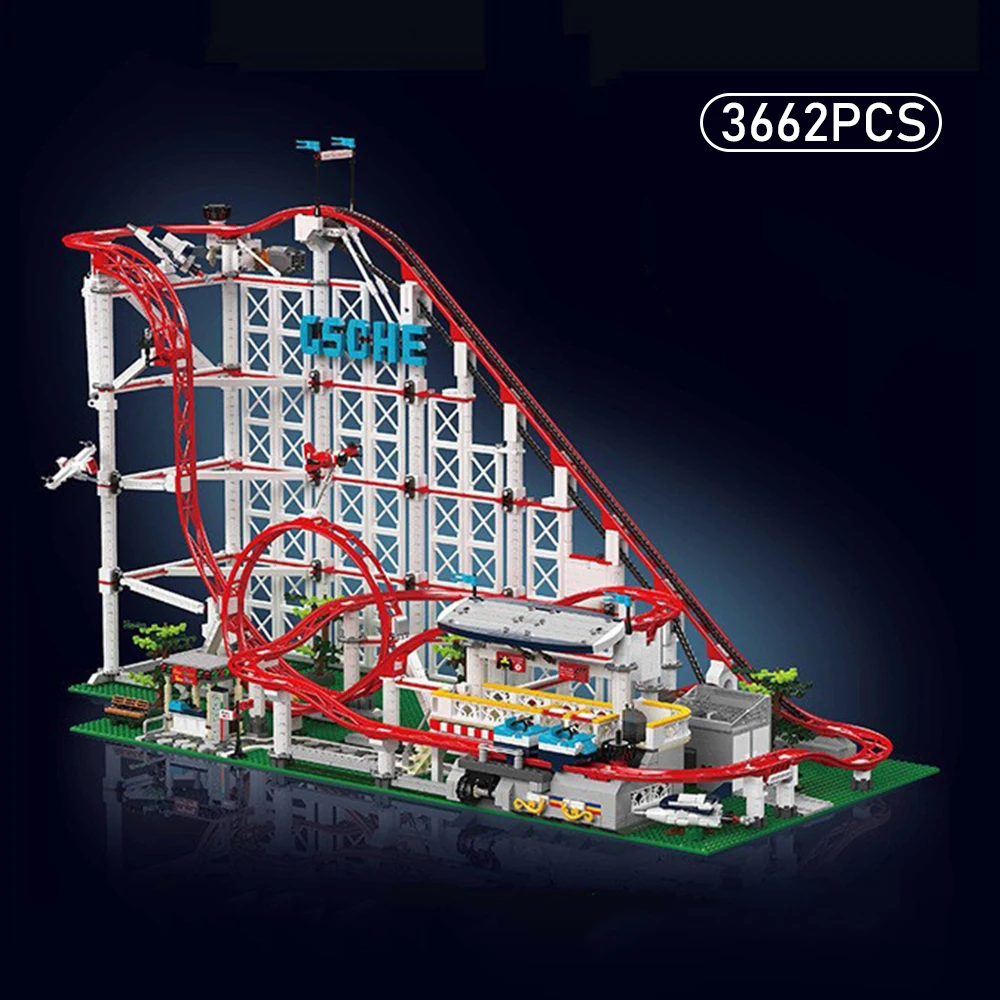 

Amusement Park Roller Coaster Building Blocks Assembly Model Small Bricks Educational Puzzle Toy for Kids Children Display Gift