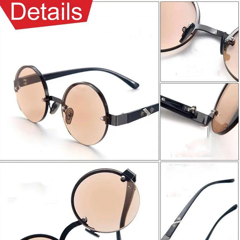 Men Anti-blue Light Reading Glasses HD Presbyopia Crystal Glass Lens Round Glasses Brown Far Sighted Eyeglasses 0 To +4.0