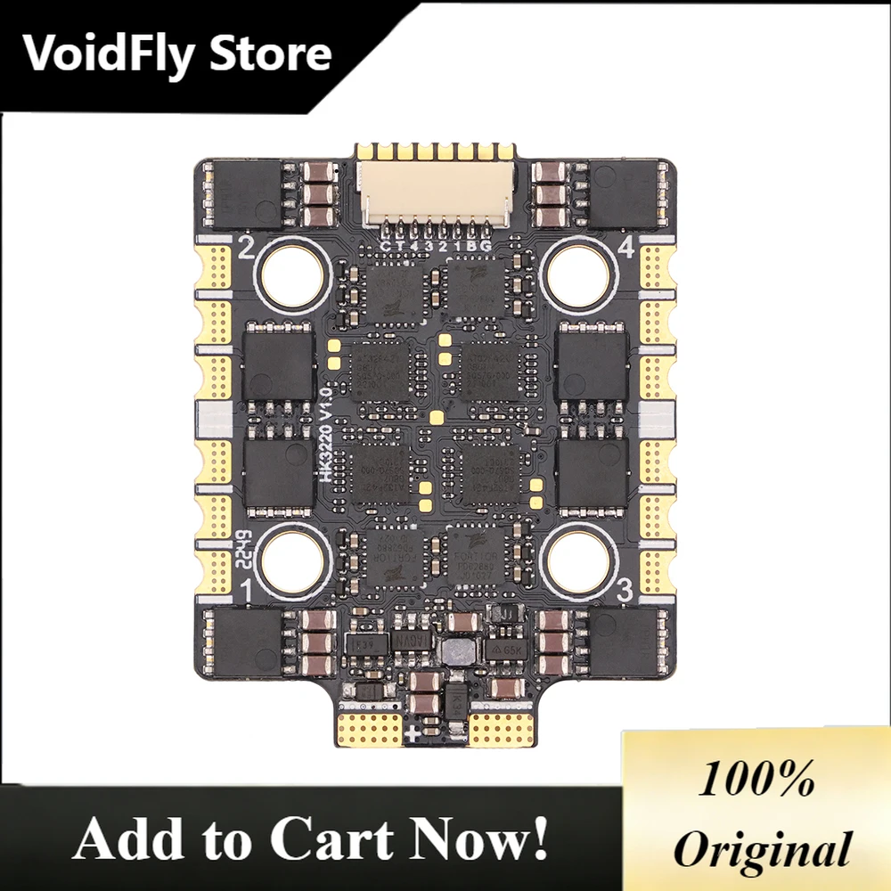 VoidFly HAKRC 3220 60A 4-in-1 ESC BLHeli_32 2-6S Lipo Brushless Speed Controller DShot1200 For FPV Racing Drone Quadcopter Acces