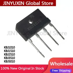 10Pcs KBJ1010 KBJ1510 KBJ2510 KBJ3510 KBJ5010 Flat bridge direct insertion rectifier single-phase bridge rectifier