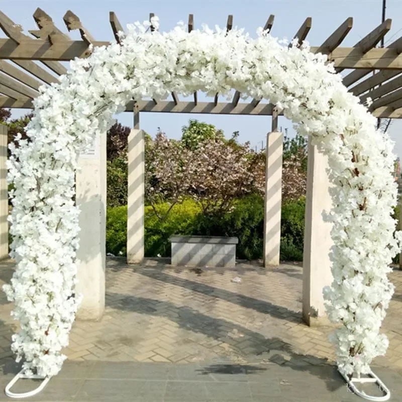 

Artificial flower cherry blossom with metal wedding iron arch stand full cherry blossom +arch shelf DIY window party decor