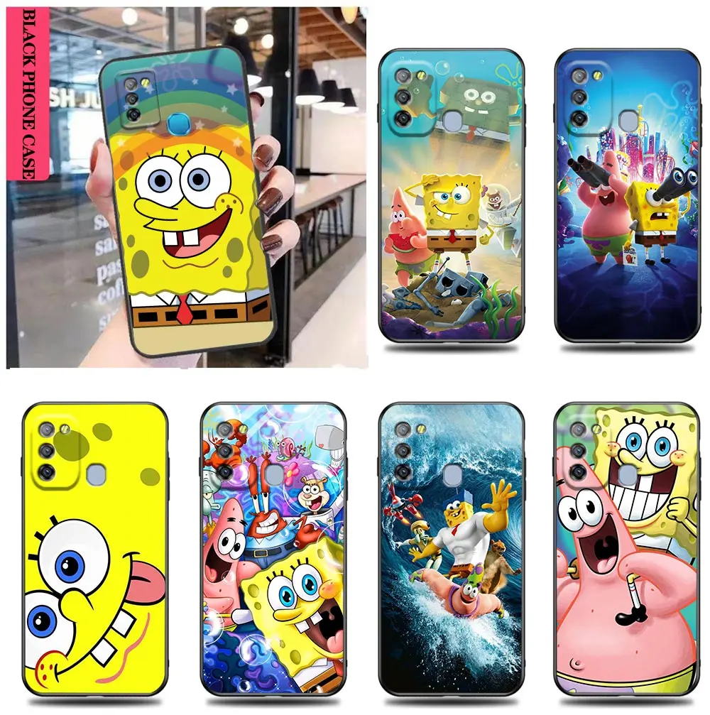 Happy S-SpongeBob S-SquarePants Phone Case For Infinix CAMON 19 16 ZERO 30 X NEO 20 8 POVA 5 4 2 NEO2 NOTE 30 12 G96 11 10 Case