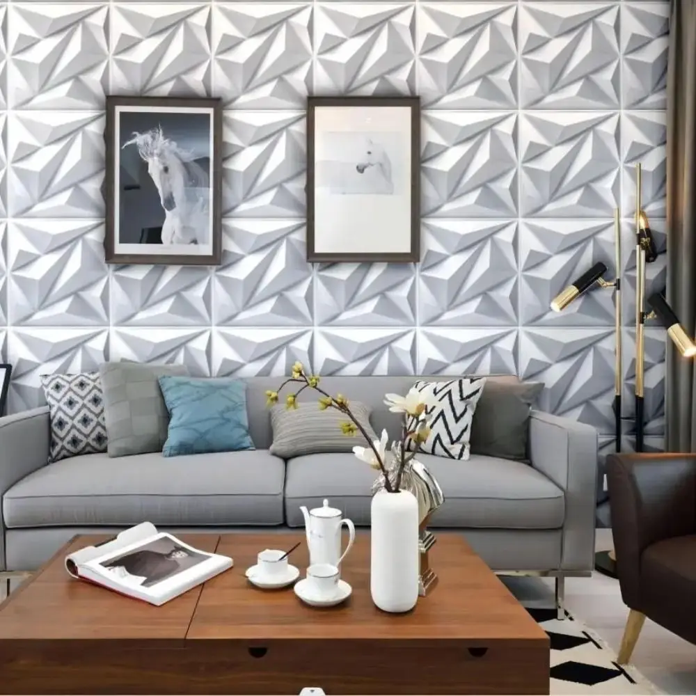 Fashion Diamond Design 3D Wall Sticker Living Room Bathroom Kitchen Waterproof Wallpaper Wall Renovation 3D Wall Panel Mold