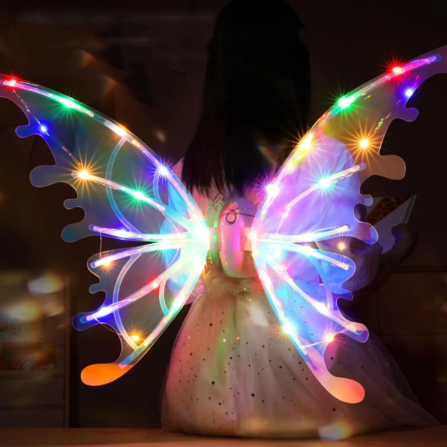 Electric Butterfly Wings Angel Wings Decoration Light Emitting Diode Light Music Children Cosplay Halloween Christmas