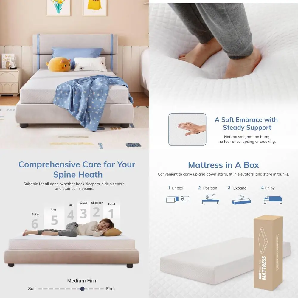 Green Tea Memory Foam Mattress 5 Inch Full Size - Medium Firm, Cool Sleep, Pressure Relief, CertiPUR-US Certified