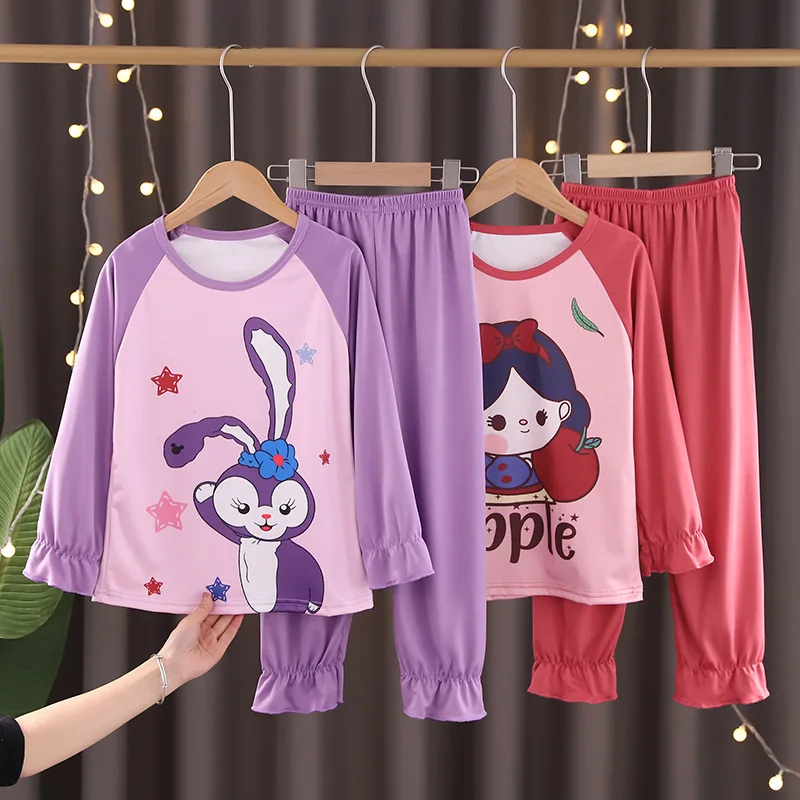 Disney Star Dailu Autumn New Children's Pajamas Girl Elsa Cartoon Anime Cute Doll Loungewear