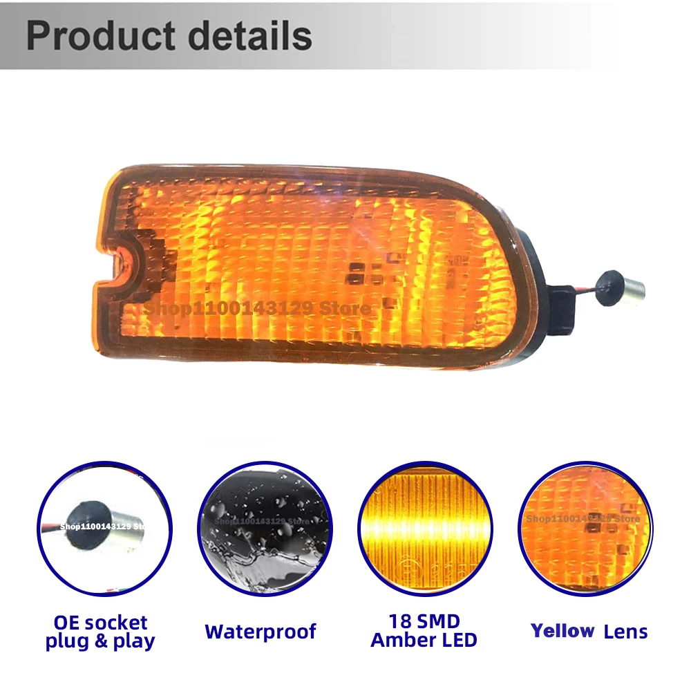 Car Front LED Turn Signal Indicator Lights Fit for Subaru Impreza RS Coupe 1999 2000 2001 Sedan Fender Side Marker Blinker Light