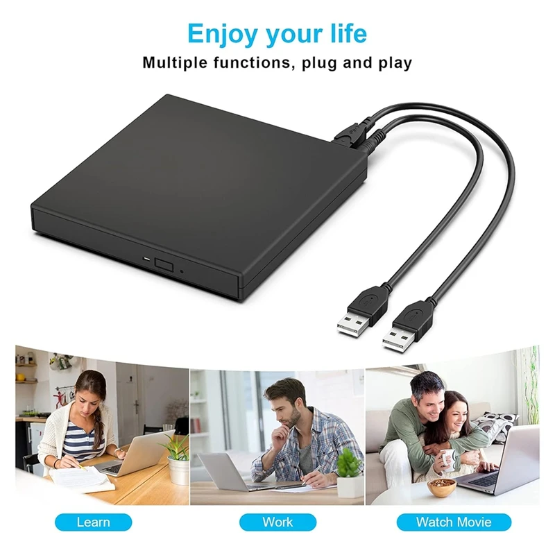 Blu-Ray Burner USB3.0 External Optical DVD Drive Recorder BD-RE/ROM 3D Blu-Ray Players Writer Reader for / OS [To&On-e]