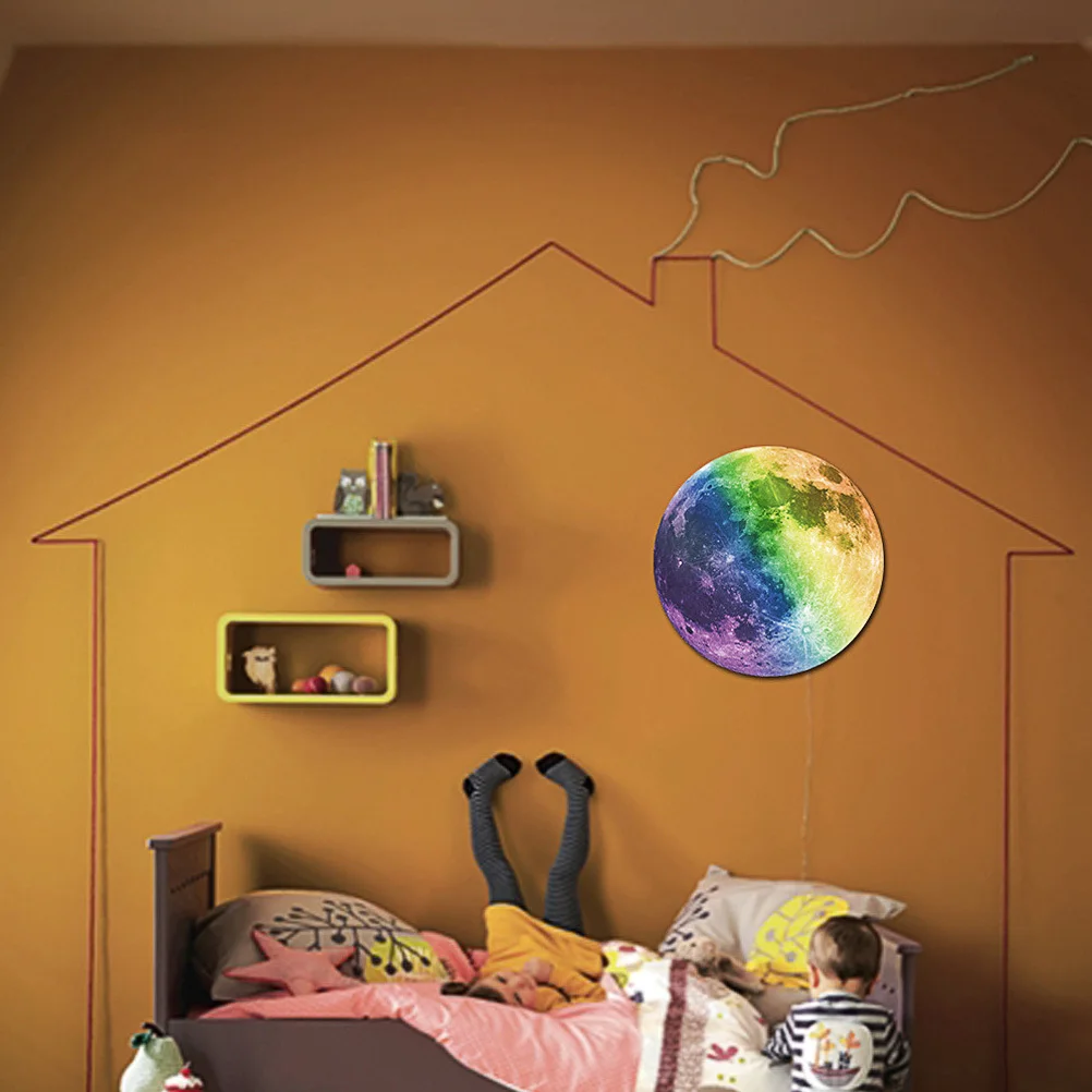 

1Pcs Luminous Full Moon Wall Sticker 30cm Diameter Creative Glow in The Decal for Kids Boys Girls Home Office