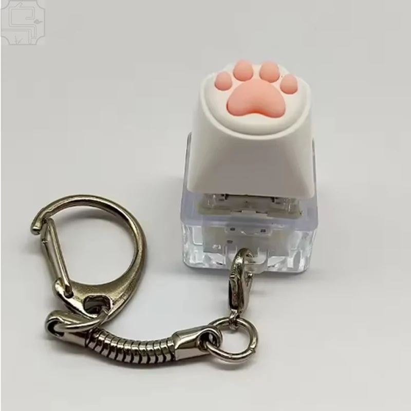 Lindo llavero con forma de pata de gato, juguete antiestrés para la punta de los dedos, colgante para llaves, pequeño regalo navideño