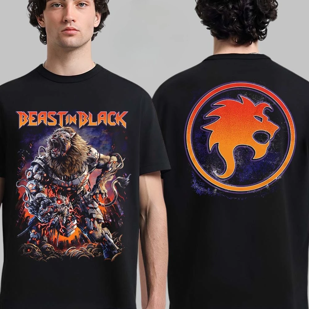 Beast in Black Cotton Band Shirt Unisex Summer Short Sleeve Fashion Brand Tee Luxury Casual Vintage