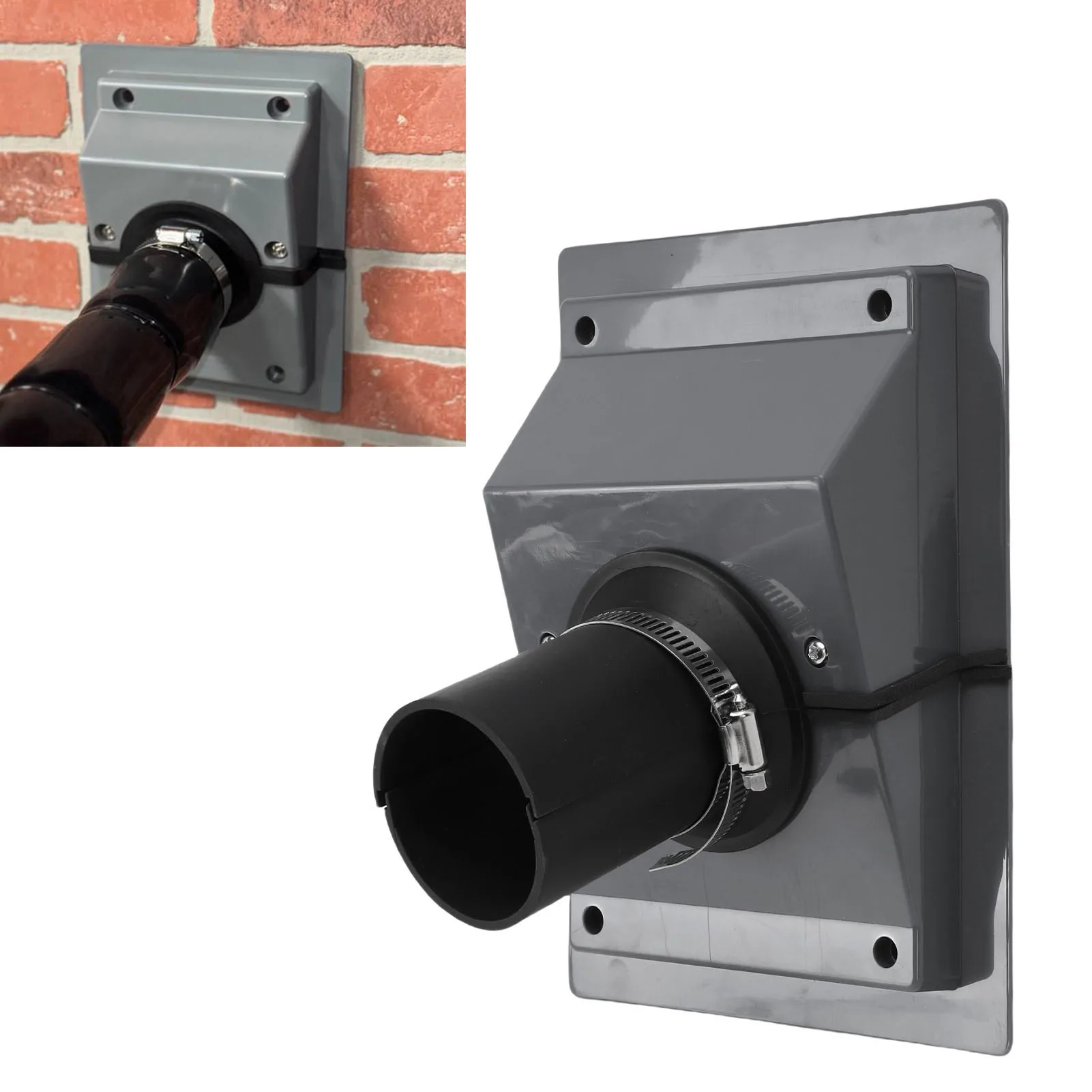 HVAC Wall Penetration Line Set Cover Kit Plastic Split AC Line Set Wall Cover with Soft Gasket for Indoor Outdoor Air Conditione