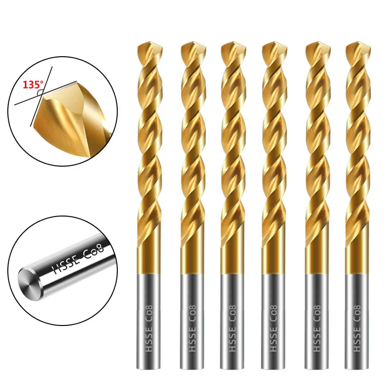 M42 Cobalt Twist Drill Bit HSSE Co8 High Performance for Carbon Steel Copper Stainless Steel Metal Hole Opener Tool 1-13mm