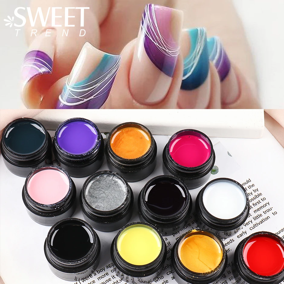 

12pcs Drawing Spider Nail Gel Kits Set 12 Colors Wire Line Painting Gel Web Creative Gel Polish Manicure Decor Nail Varnish