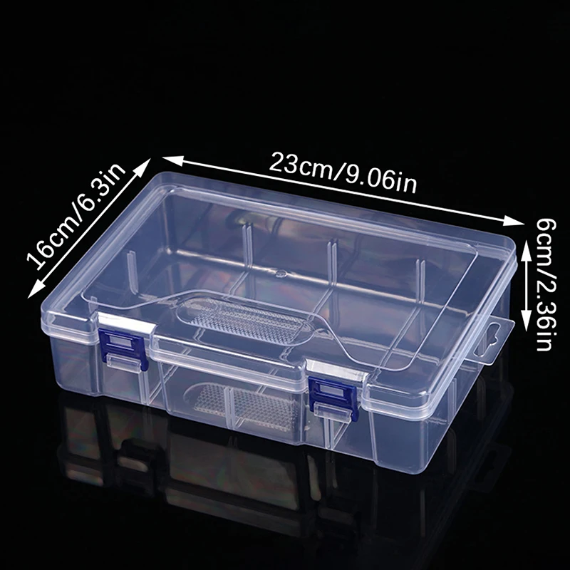 23*16*6cm Transparent Plastic Storage Box For Small Component Jewelry Tool Box Bead Pills Organizer Nail Art Tip Case Container