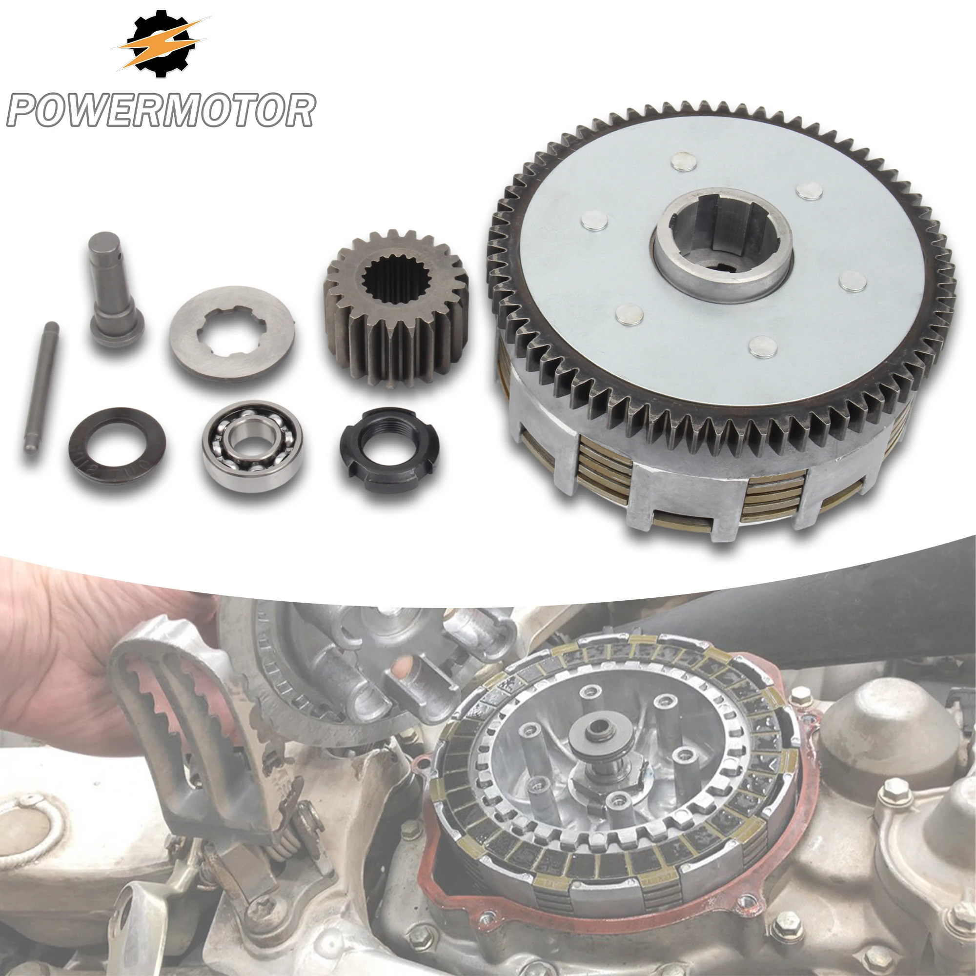 

Motorcycle Clutch Assembly with 6 Plates for GY6 200cc-250cc Coolster TaoTao ATV UTV DirtBike Motocross Engine Modified Parts