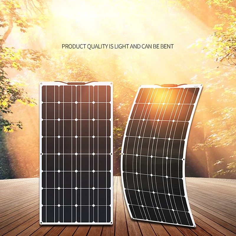 

100W Solar Panel ETFE Flexible Panels Solar PV Monocrystalline Cell Anti Corrosion Film Coating Battery Charger System Kit