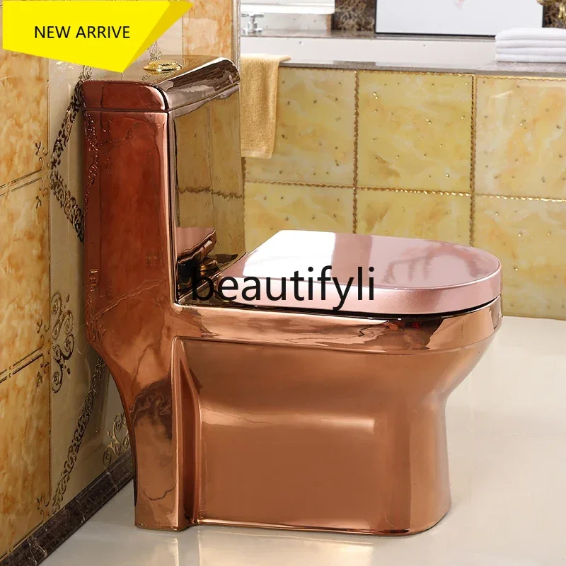 AB01  Household European rose gold toilet creative flush toilet super swirl deodorant toilet