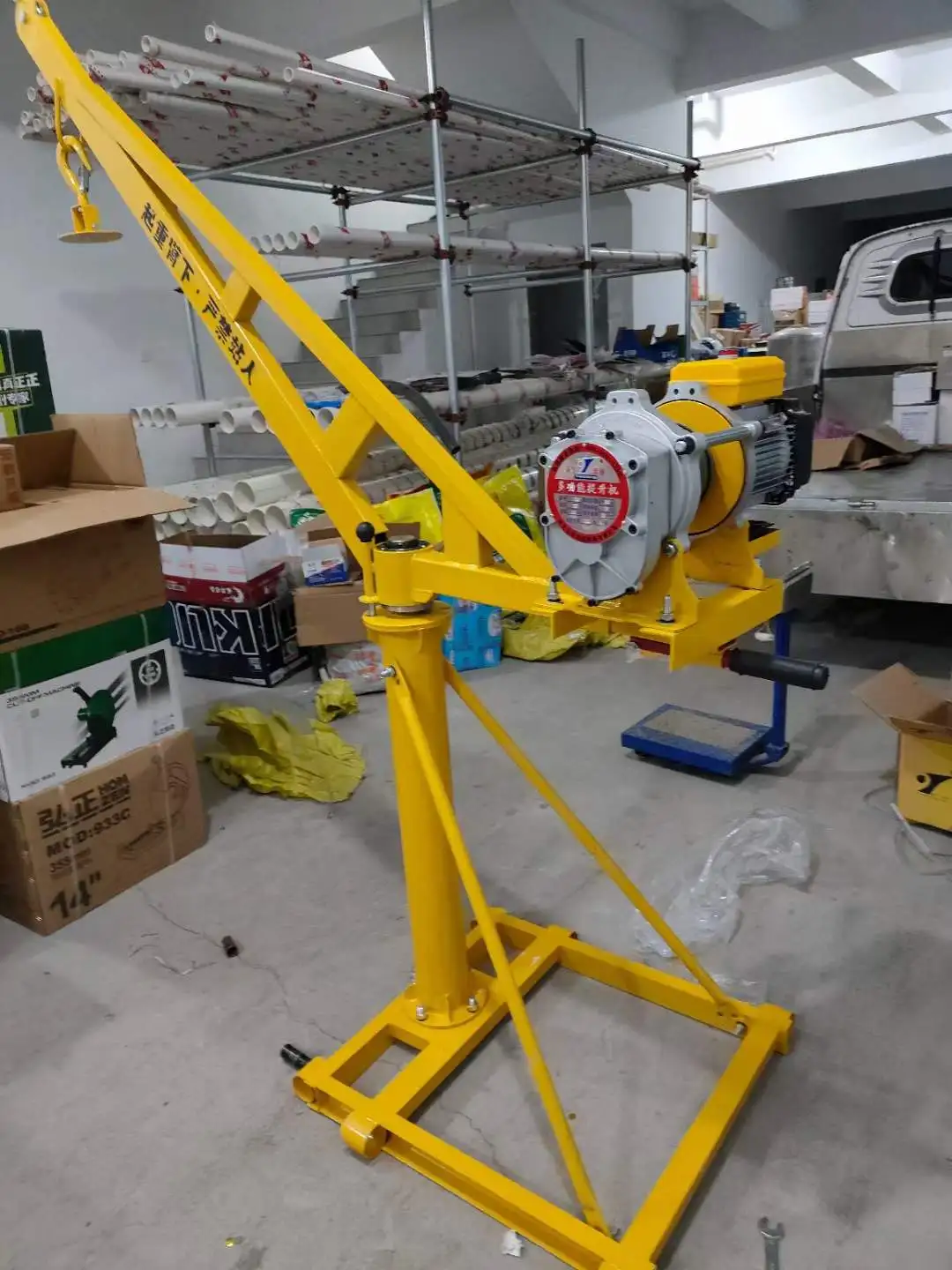 Mini Electric Crane Hoist Winch with Cable Sling 400kg Capacity for Building Material Shops & Construction Use