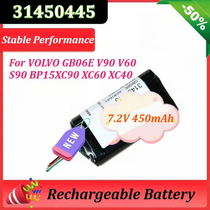 

7.2V 450mAh 3.24Wh 31450445 for VOLVO GBQ6E V90 V60 S90 BP15 XC90 XC60 XC40 Replacement VCM Gateway S/N:P0839AREV