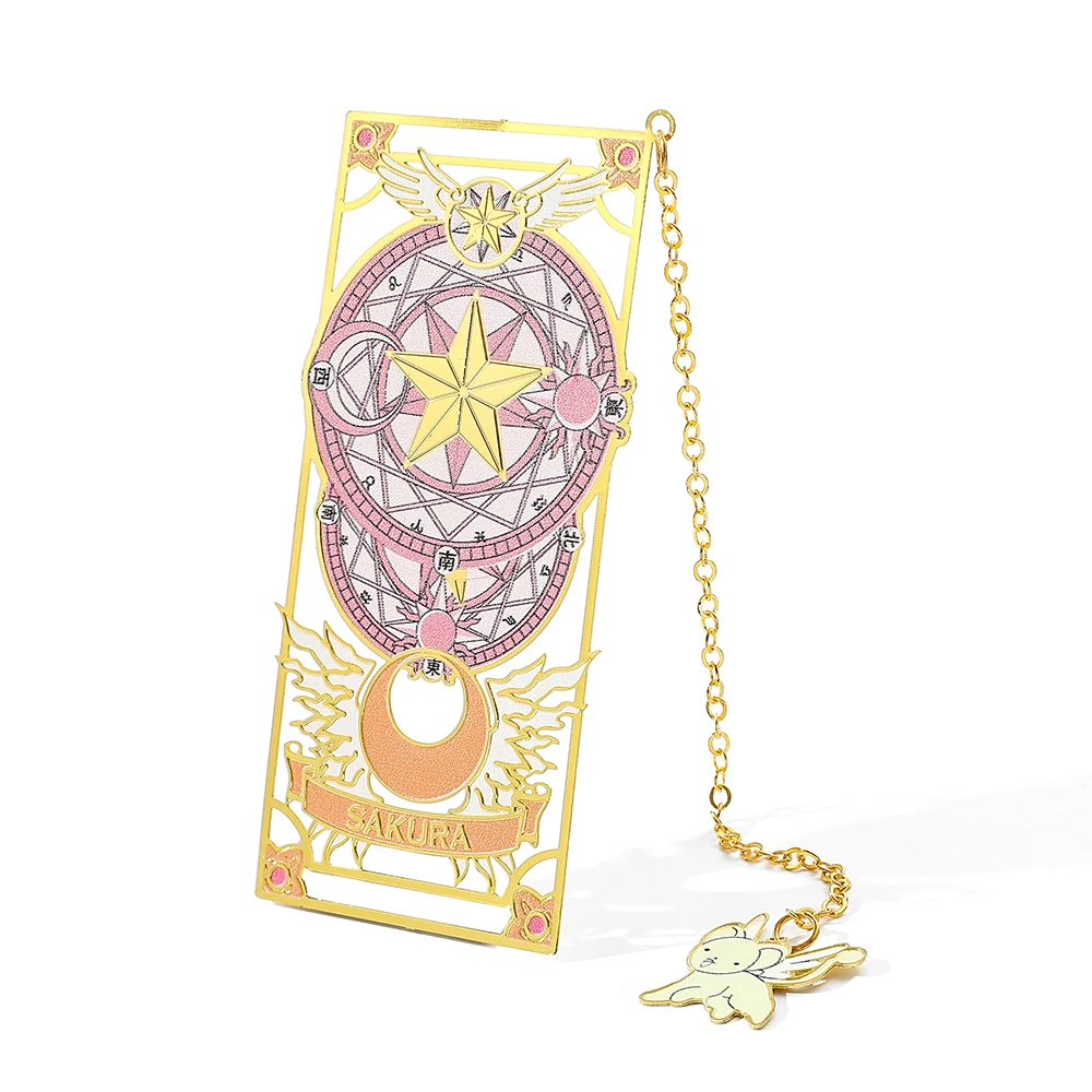 Anime Sakura Lesezeichen Card-Captor Klassische Cartoon-Fans-Kollektion Exquisites Metall-Lesezeichen Seitenmarkierer-Werkzeug für Sakura-Fans. – Detail 8