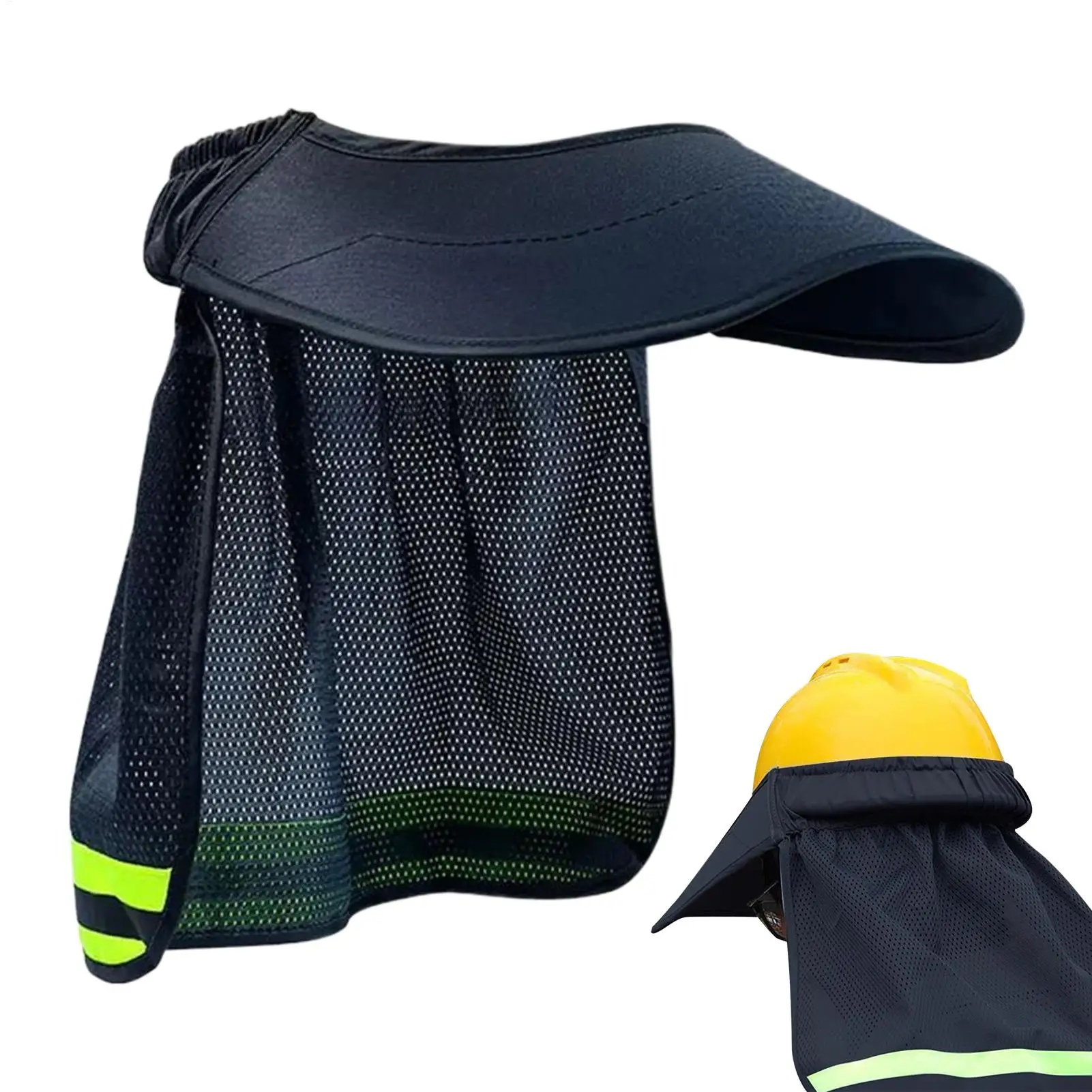 Construction Safety Reflective Hard Hat Shade Neck Shield Helmet Sun Shade Reflective Stripe Summer Sun Protective for Outdoor