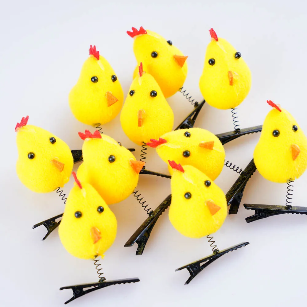 50Pcs/Lot Cartoon Funny Children 3D Little Yellow Duck Plush Hairpin Fashion Animal Duckbill Clip Accessories Headwear Wholesale