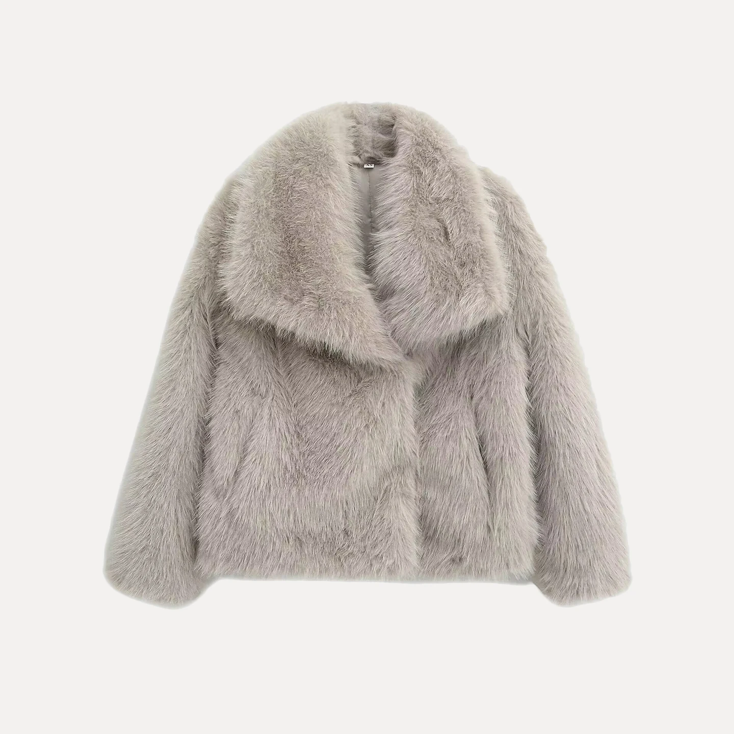 سترة أنيقة قصيرة ذات تأثير فرو صناعي 2025 صيف جديد ملابس خارجية نسائية على الموضة ماركة Z ألياف بوليستر كم طويل