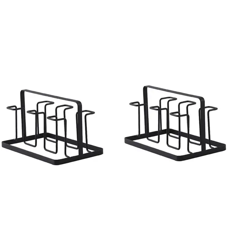 

【ELECTRONIC-ACCESSORIES】2X 6 Glass Cups Stand Holder Drying Shelf Kitchen Water Cup Rack Home Hanging Drainer Storage Rack Acces