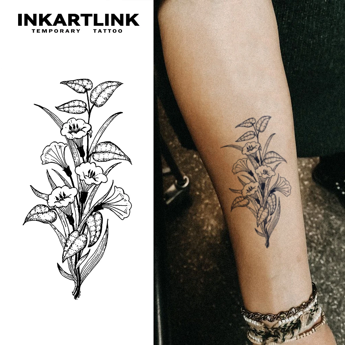 

Новые временные татуировки-наклейки INKARTLINK для облицовки цветов водонепроницаемы на 1-2 недели.