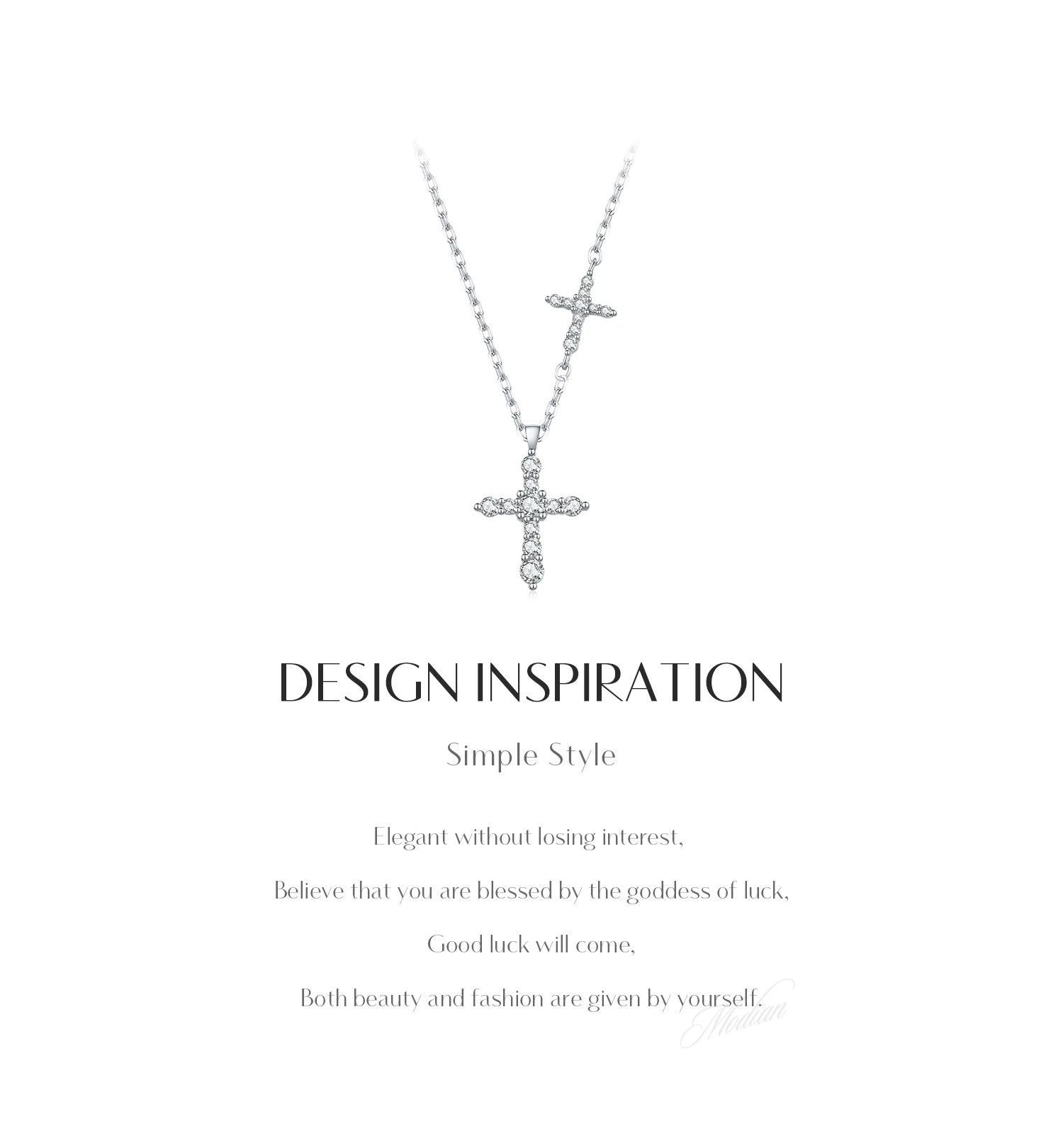MODIAN Lab Diamond Moissanite Double Layer Stars Necklace 925 Sterling Silver Twist Line Pendant Necklace For Women Fine Jewelry