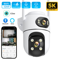 Outdoor 5K 10MP HD WiFi PTZ Camera 8MP Dual Lens Dual Screen AI Auto Tracking Waterproof CCTV Audio Video Surveillance IP Camera