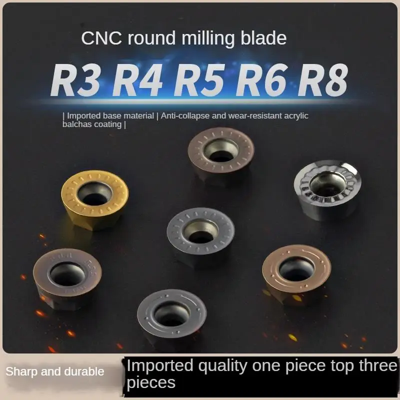 

CNC milling insert R4 R5 R6 R8 R10 Circular arc milling cutter blade RPMT08T2 RPMW1003 RPMT10T3 RPMW1204