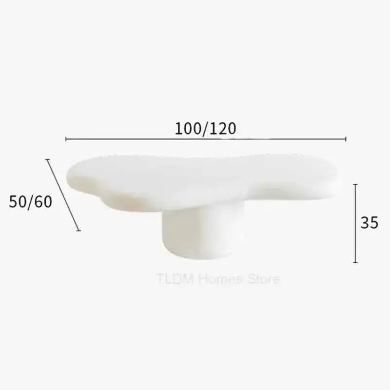 Living Room Café Tables for Café Furniture Irregular White Coffee Table Creative Cream Series Modern Upscale Large Coffee Tables