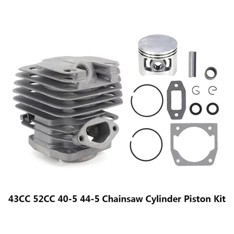 Flash tendência 20252 conjunto de cilindro e pistão de motosserra de 45mm de diâmetro, peças sobressalentes de motosserra 52 52cc para motosserra a gasolina/óleo