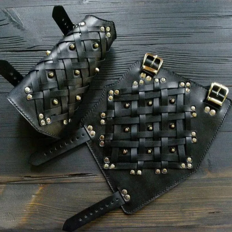 

PU Leather Bracer Arm Cuff Armor Medieval Vambrace Viking Arm Guards Gauntlet Wristband LARP Accessory Knight Armband Props