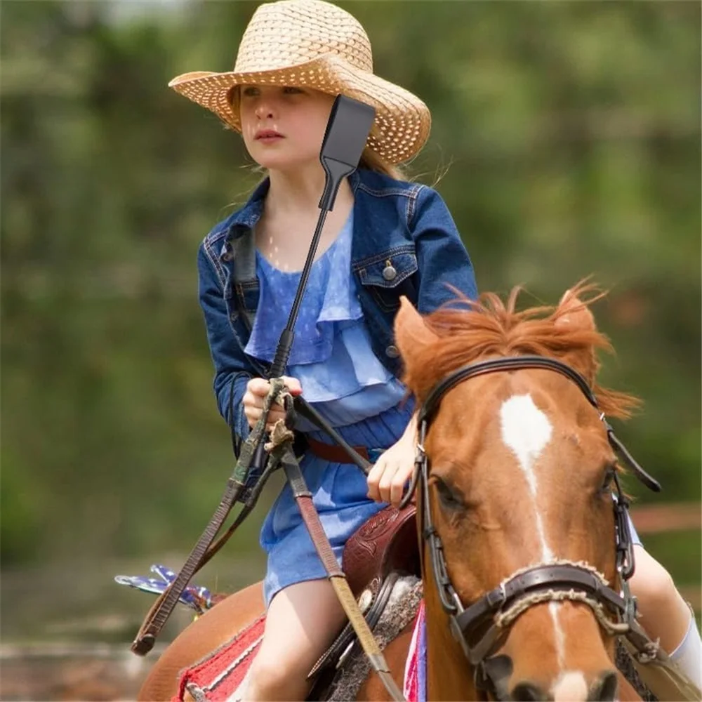 18-calowy bat jeździecki, wysokiej jakości bat jeździecki do sportów jeździeckich, czarny, z antypoślizgowymi uchwytami