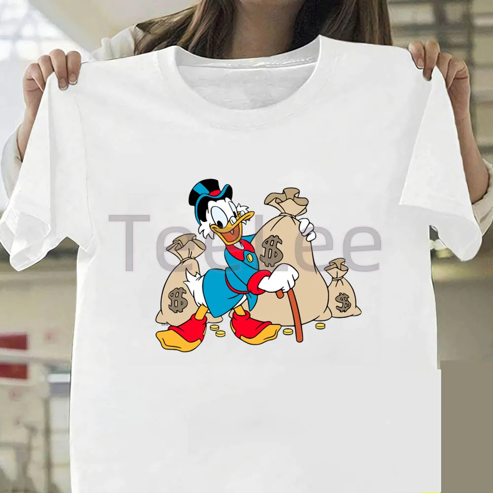 Engraçado scrooge mcduck mulher tshirts gráfico dos desenhos animados ducktales t-shirts casual streetwear t camisa vintage roupas femininas