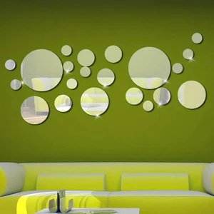 3D Espelho Acrílico Adesivos de Parede, Espelho Redondo, Quarto DIY, Banheiro e TV Backroom, Decoração de Parede, 26 PCs 8 principais vendas autocolantes de parede desenhos - №2