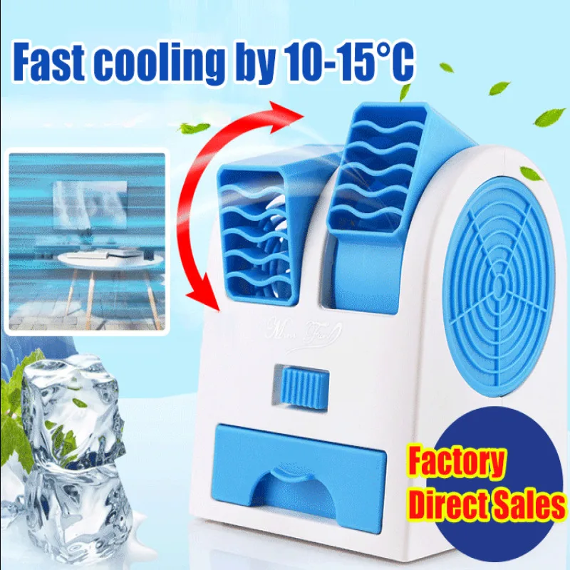 Hamster Cooling Small Fan USB Mini Air Conditioning Cold Air Mechanism Cool Sound Small Electric Fan Large Wind Portable 3 in 1