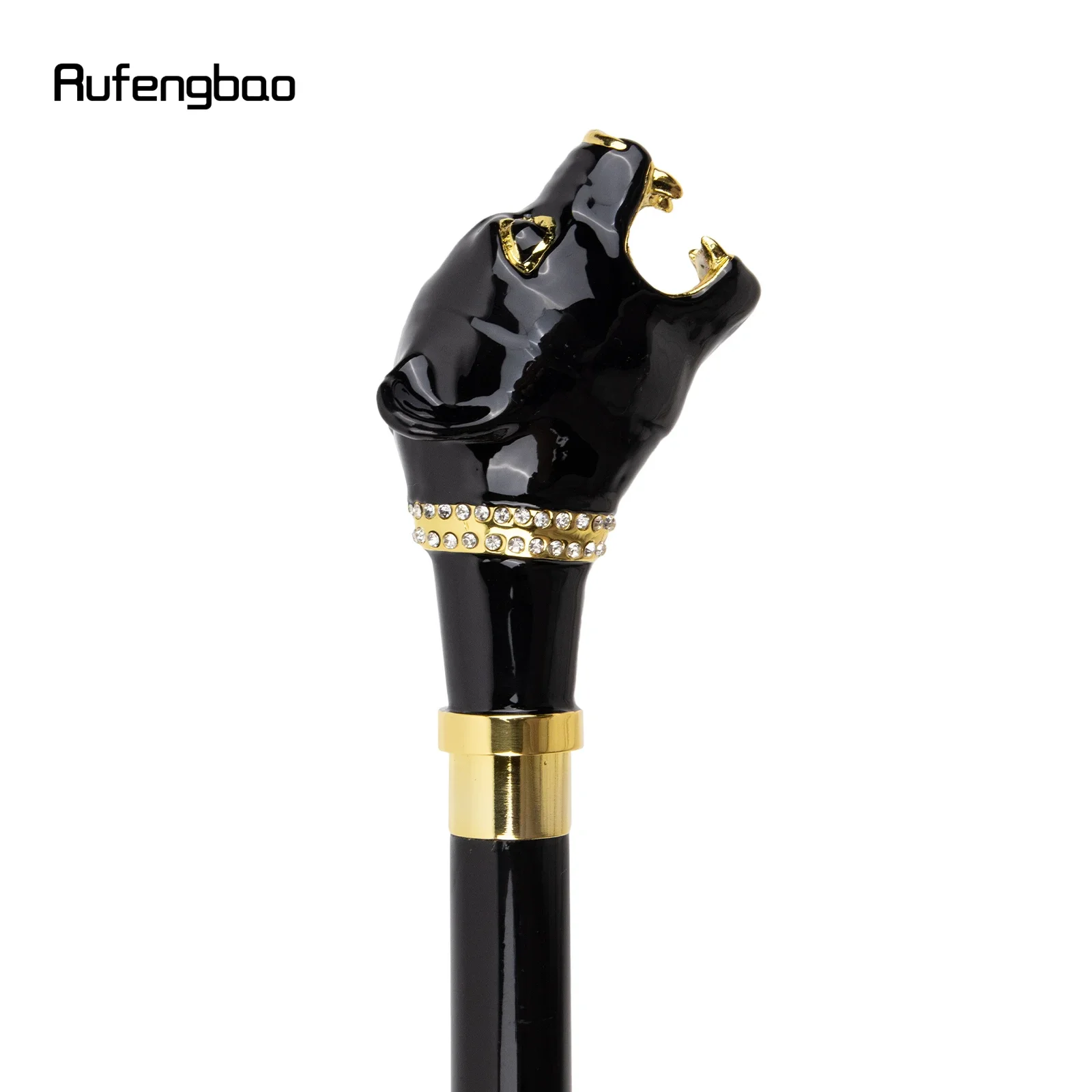 السيراميك الأسود ليوبارد خشبية واحدة مشتركة موضة الخشب عصا للمشي ديكور عصا للمشي هالوين الصولجان العصا Crosier 95 سنتيمتر